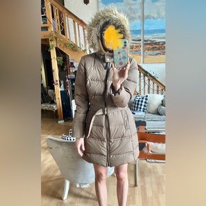 Boden Woman Brown Belted Lined Puffer EUC